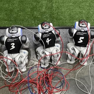 Seven Robots Charging and Getting new Software