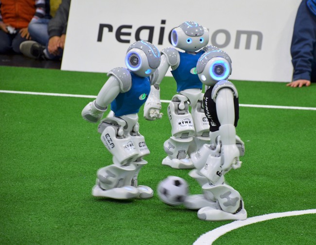 Fighting for the ball in midfield